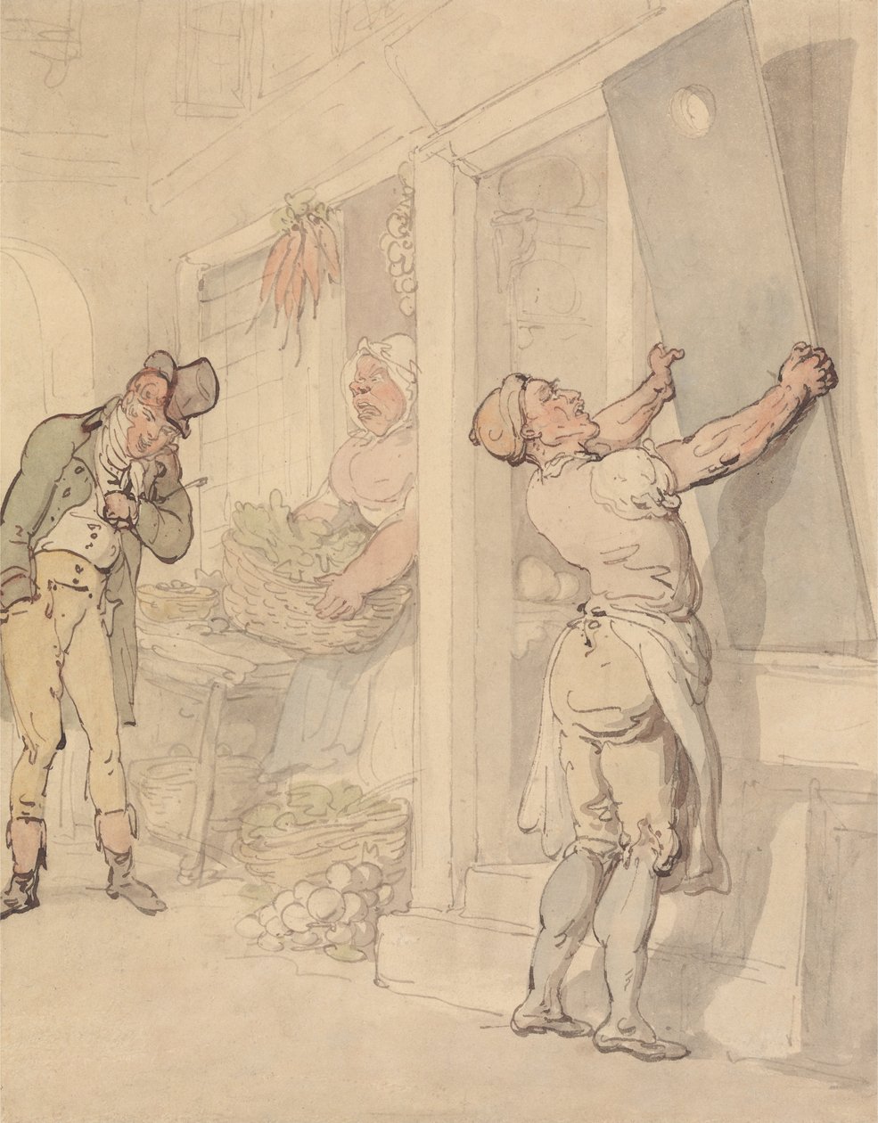 Fuori dal negozio di fruttivendolo da Thomas Rowlandson
