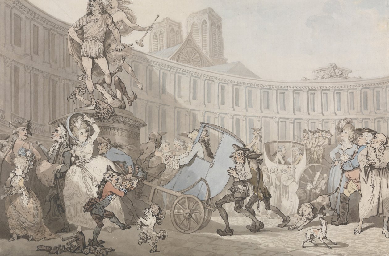 Place des Victoires, Parigi da Thomas Rowlandson