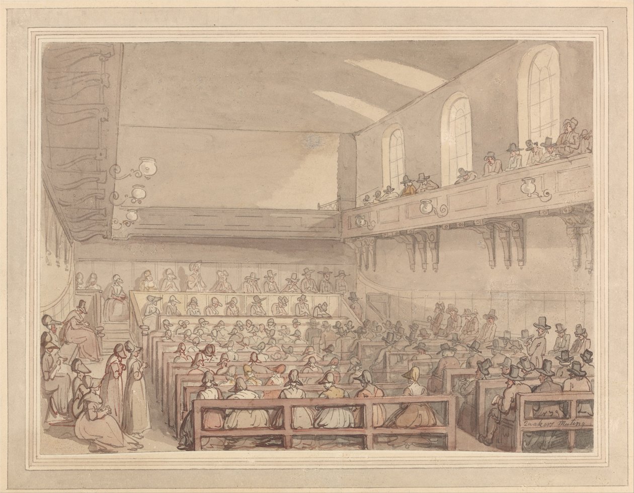 Riunione dei Quaccheri da Thomas Rowlandson