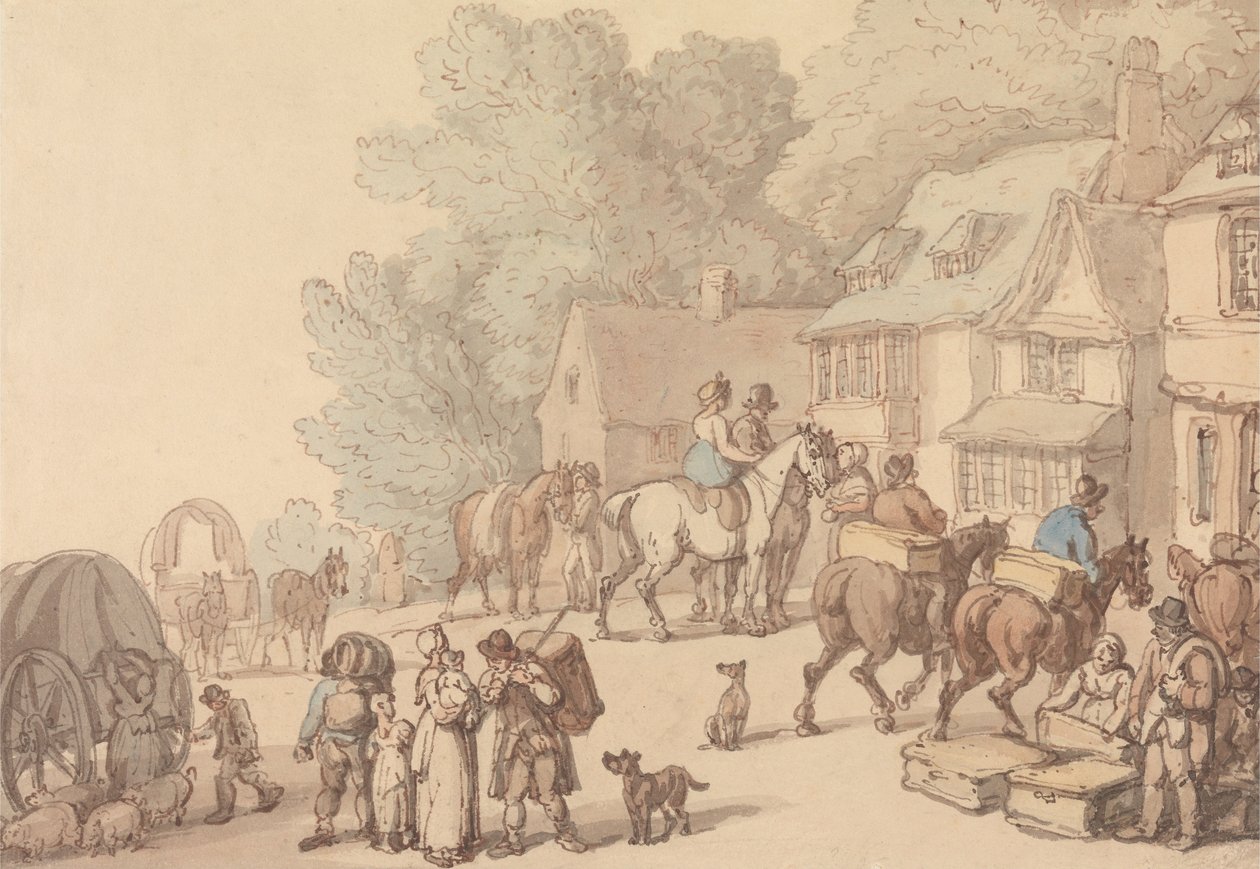 Scena fuori da una locanda da Thomas Rowlandson
