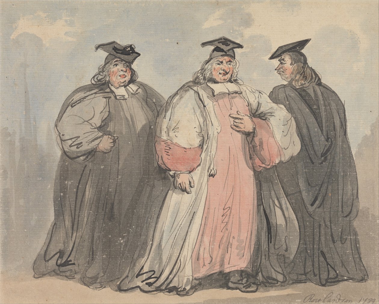 Tre studiosi clericali da Thomas Rowlandson