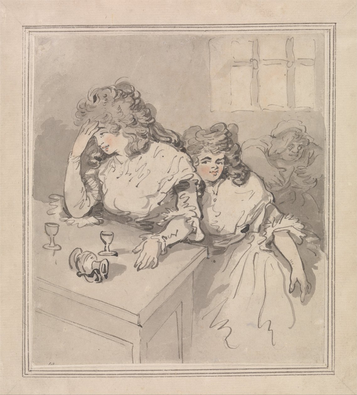 Due ragazze che bevono da Thomas Rowlandson