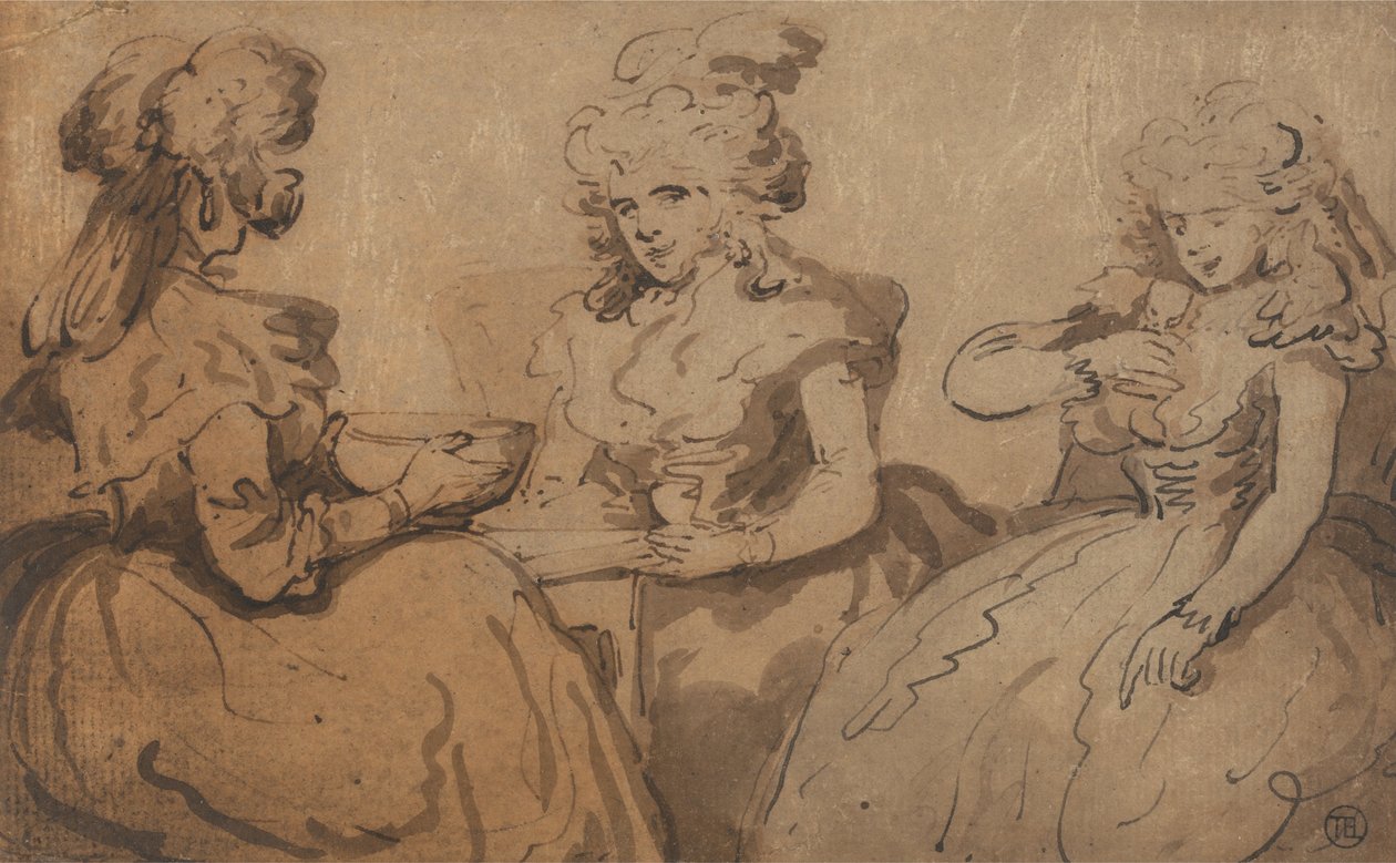 Donne che bevono punch da Thomas Rowlandson