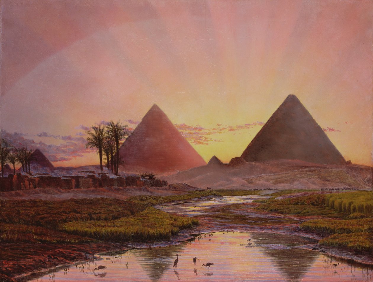 Piramidi a Giza, 1855 da Thomas Seddon