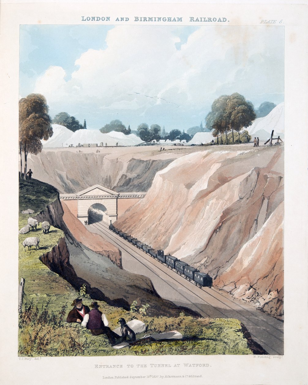 Ingresso al tunnel di Watford, 1837 da Thomas Talbot Bury