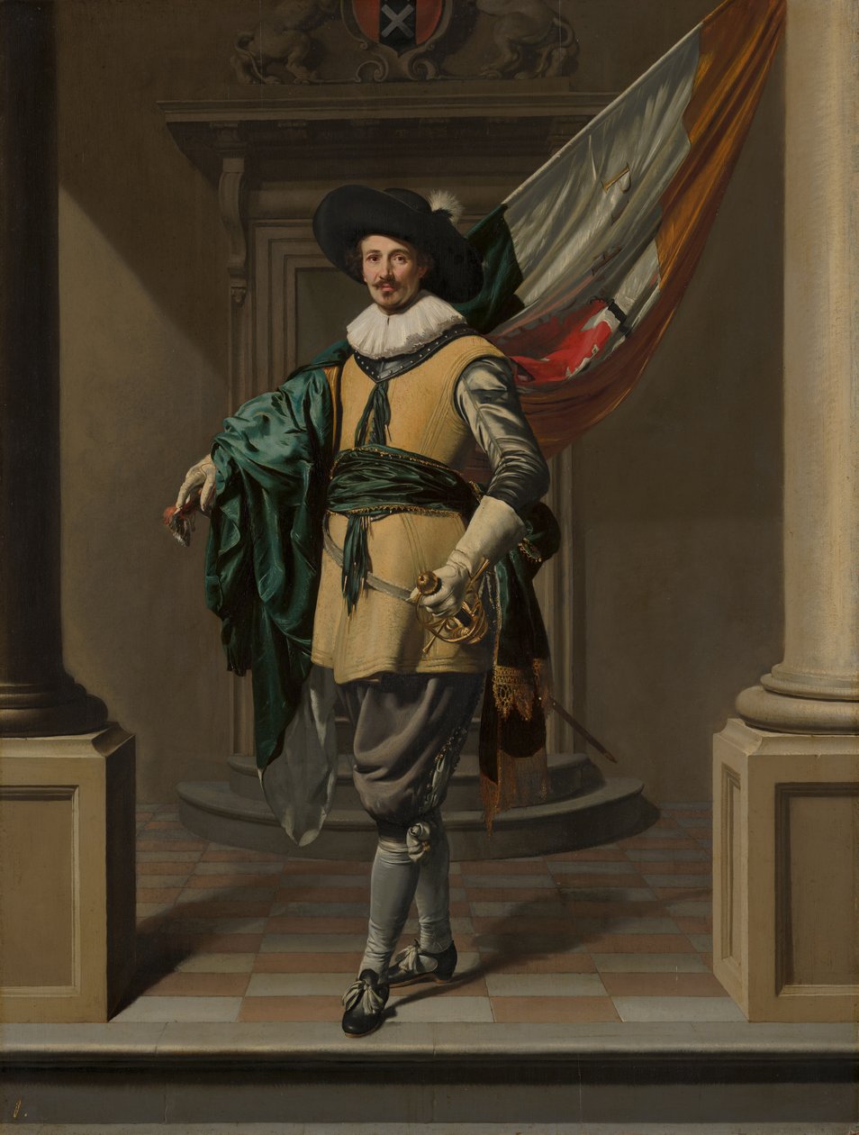 Ritratto di Loef Vredericx (1590-1668) come portabandiera da Thomas de Keyser