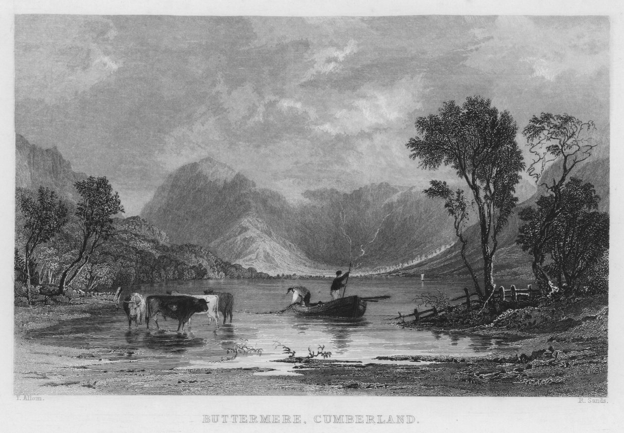 Buttermere, Cumberland da Thomas (after) Allom