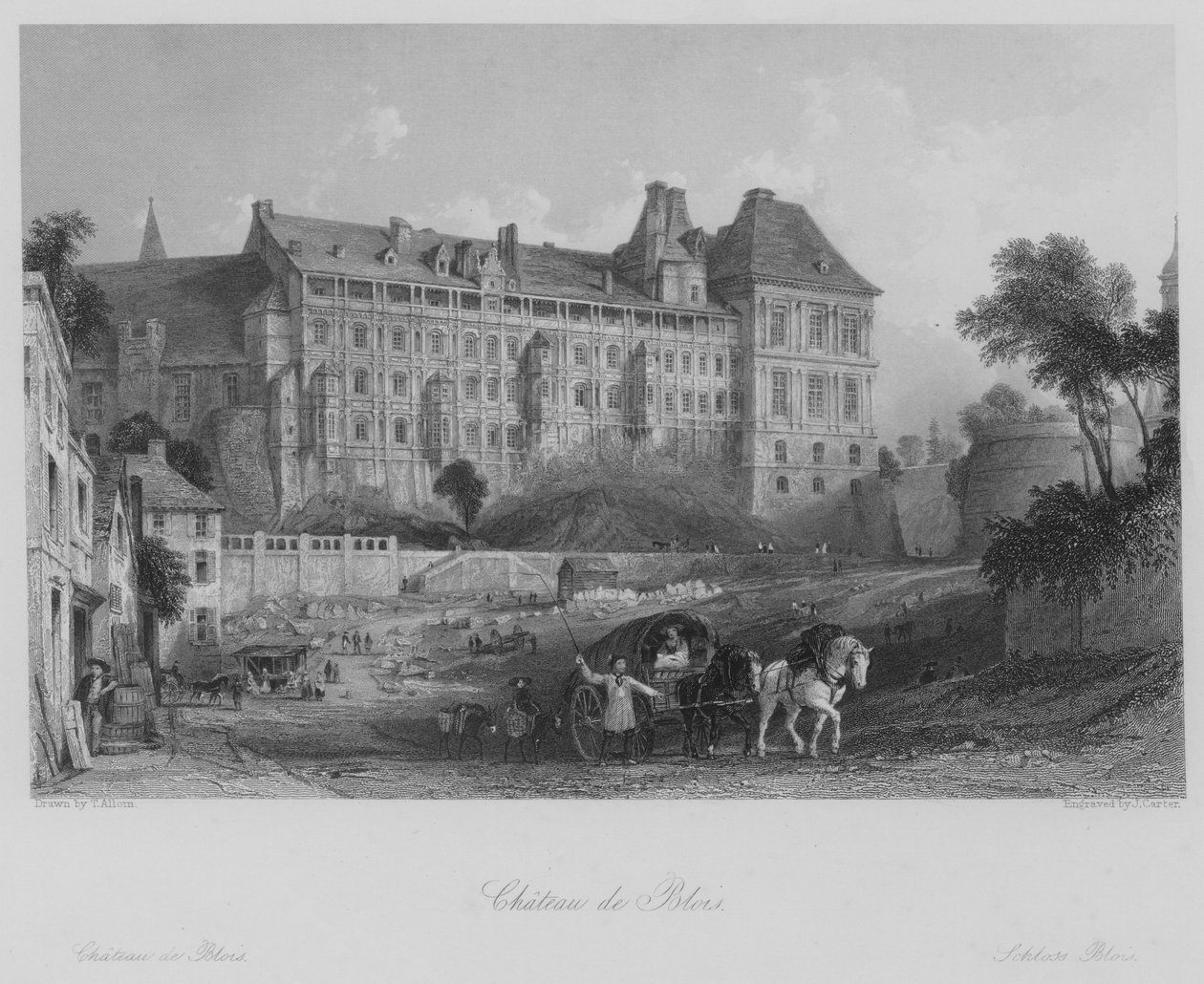 Castello di Blois (incisione) da Thomas (after) Allom