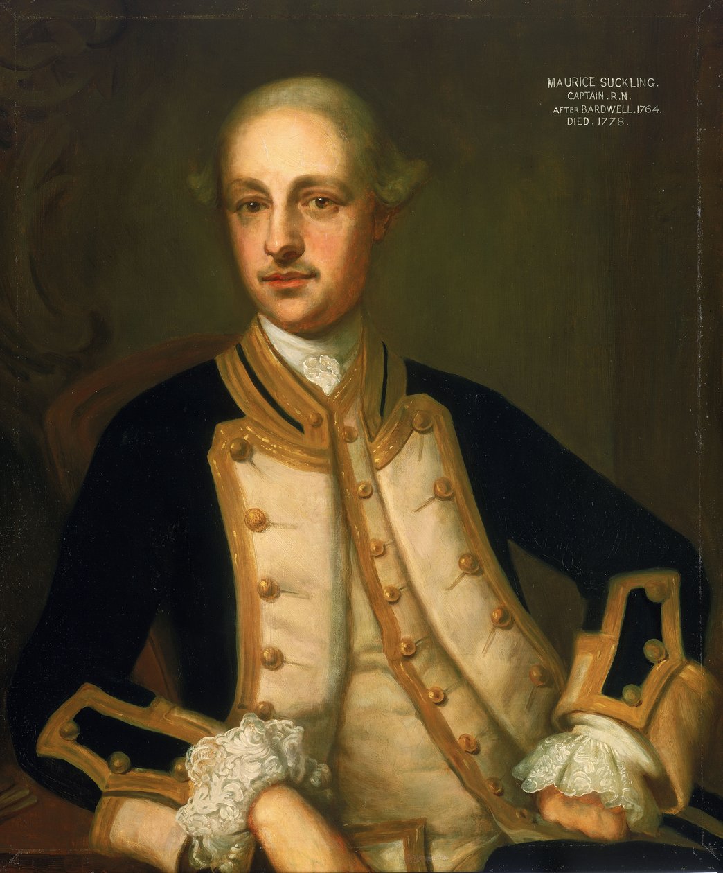 Capitano Maurice Suckling (1725-1778) da Thomas (after) Bardwell