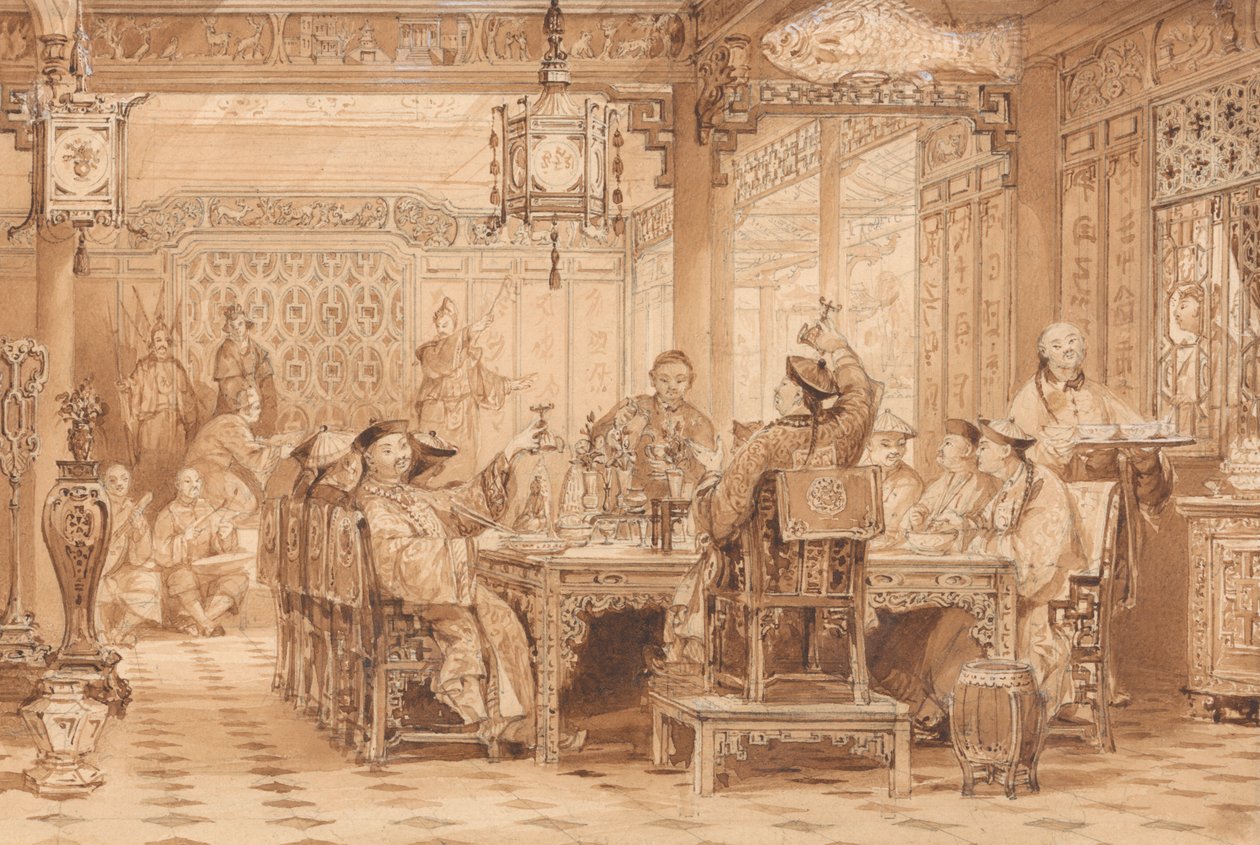 Cena a casa di un mandarino da Thomas Allom