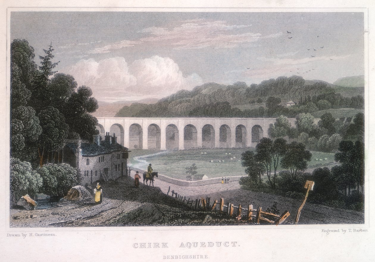 Acquedotto di Chirk sul canale di Ellesmere, c1829 da Thomas Barber