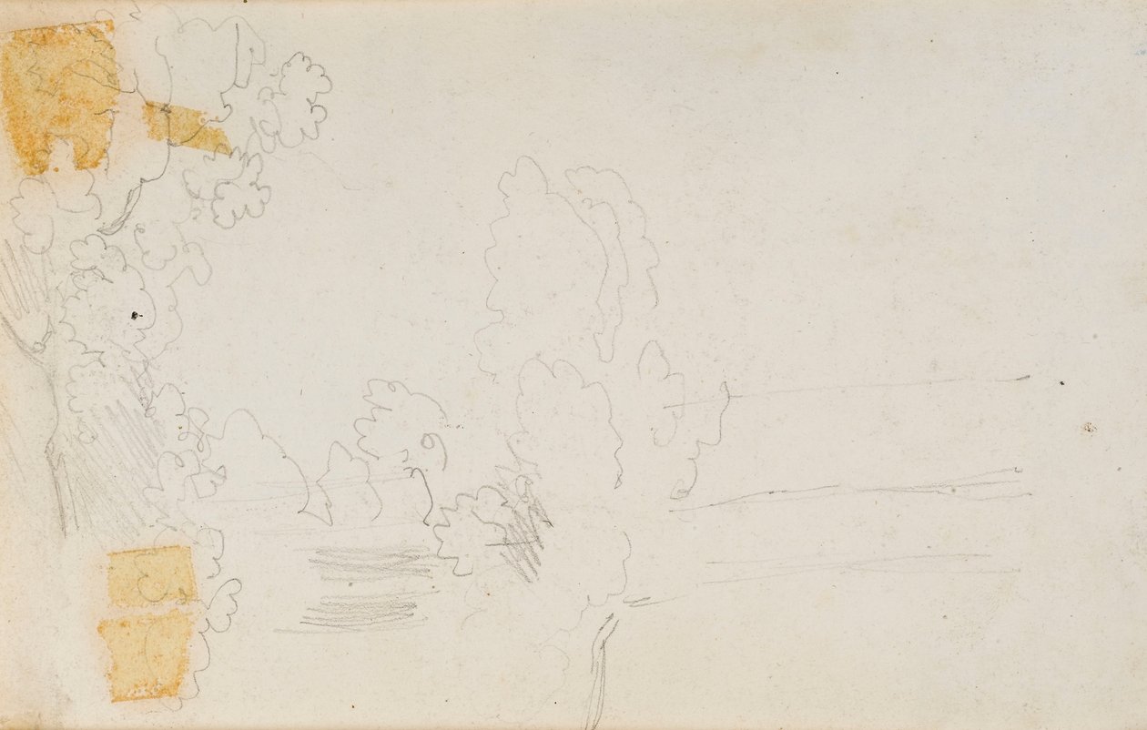 Un paesaggio e alberi (verso) da Thomas Baxter