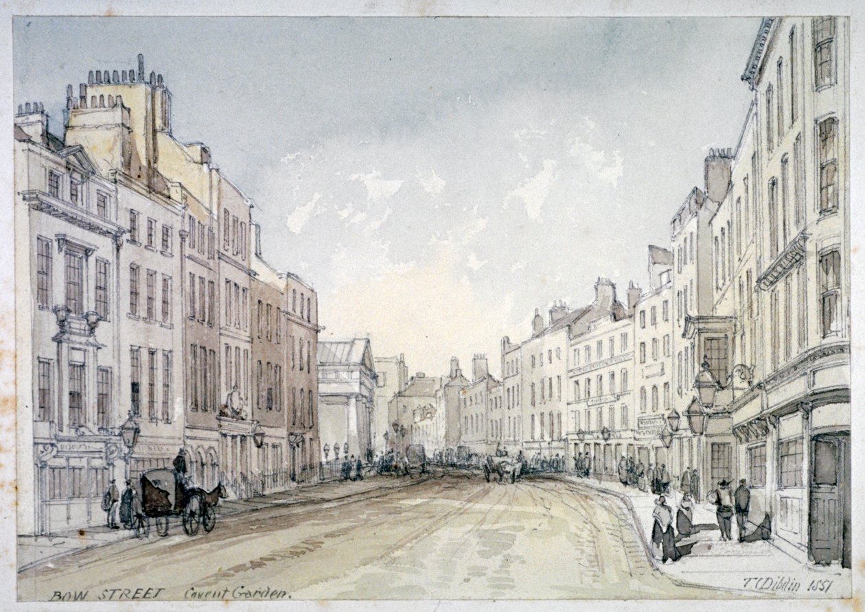 Bow Street, Westminster, Londra, 1851 da Thomas Colman Dibdin