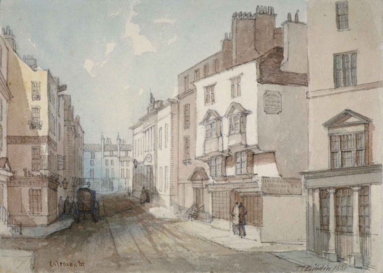 Coleman Street, Città di Londra da Thomas Colman Dibdin