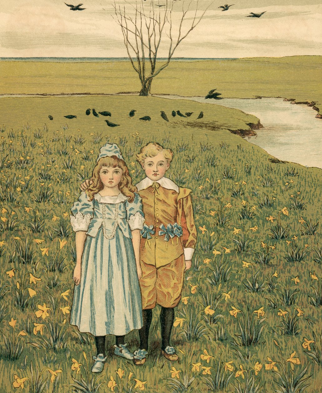 Vita domestica: Bambini in un prato da Thomas Crane