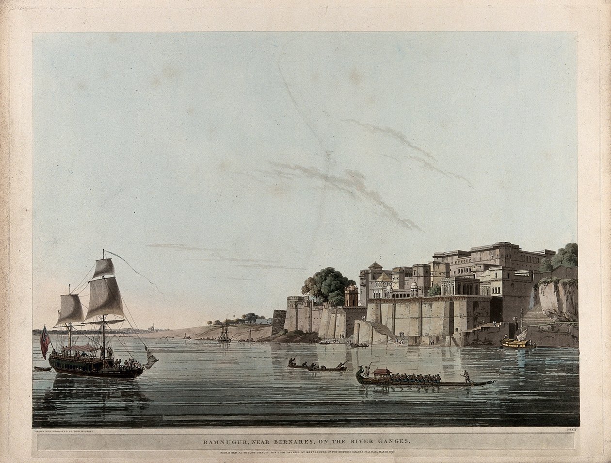Ramnugur, vicino a Bernares, sul fiume Gange da Thomas Daniell