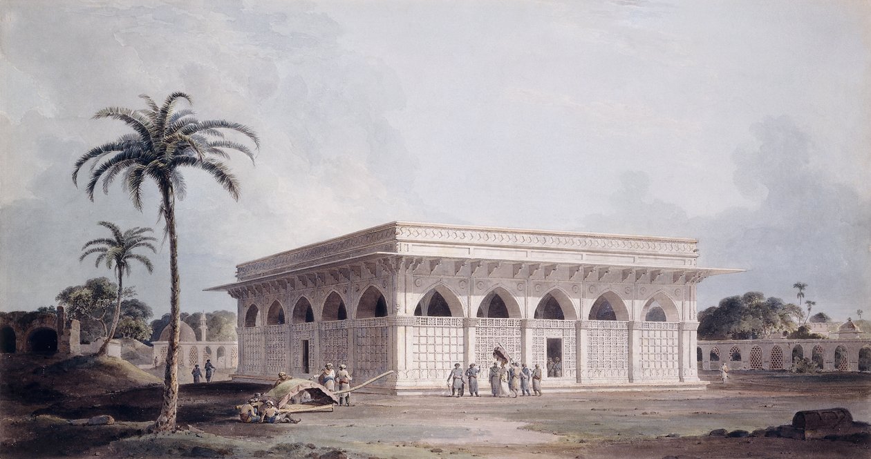 Il Chaunsath Khamba Nizamuddin, Delhi da Thomas Daniell