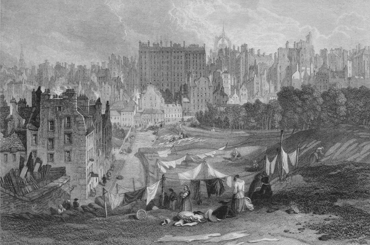 Città vecchia di Edimburgo da Princes Street, 1841 da Thomas Dobbie