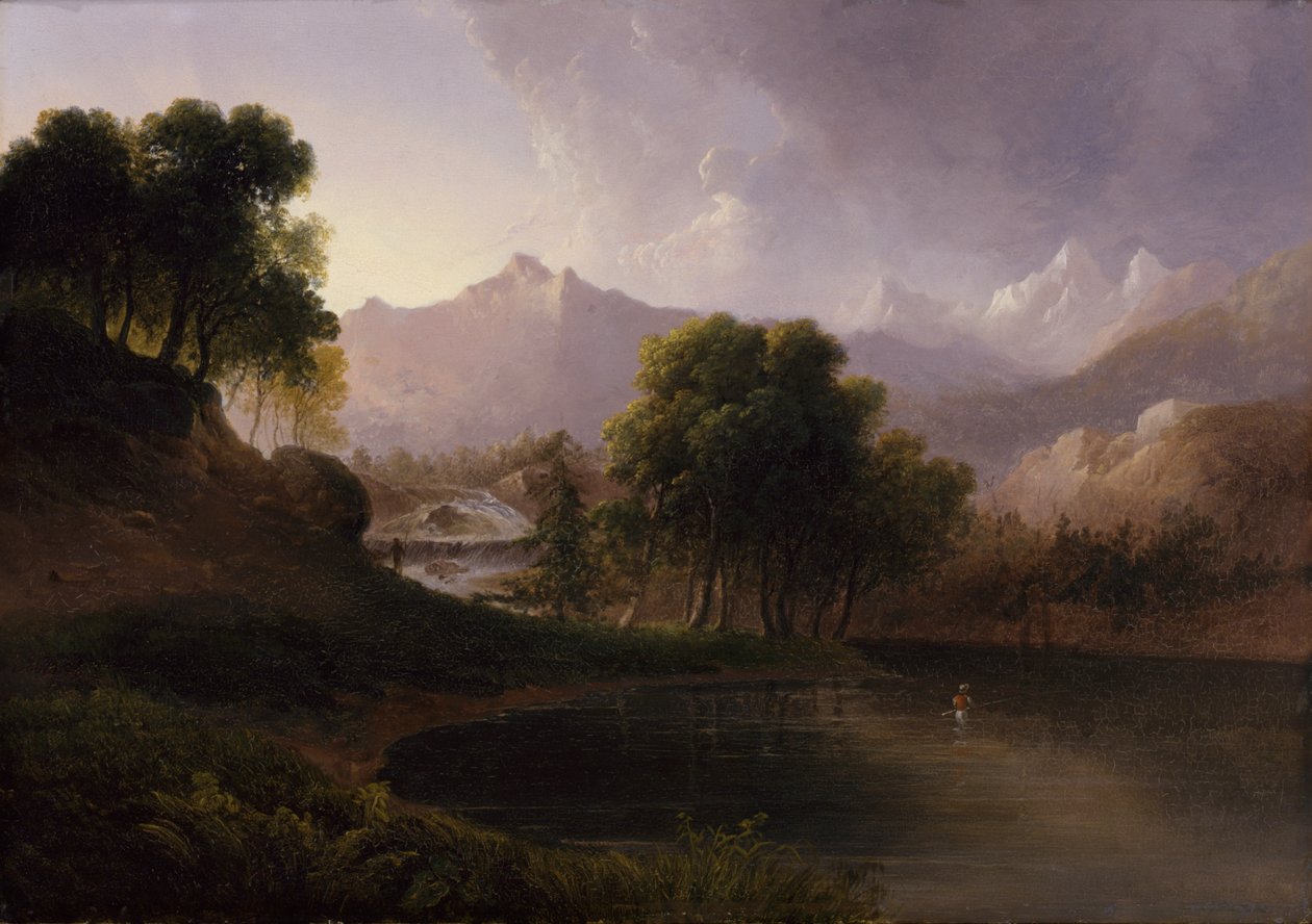 Paesaggio con ruscello e montagne, 1833 da Thomas Doughty