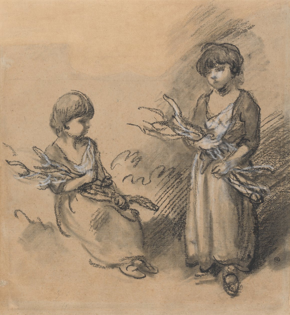 Studi di ragazze che portano rami da Thomas Gainsborough