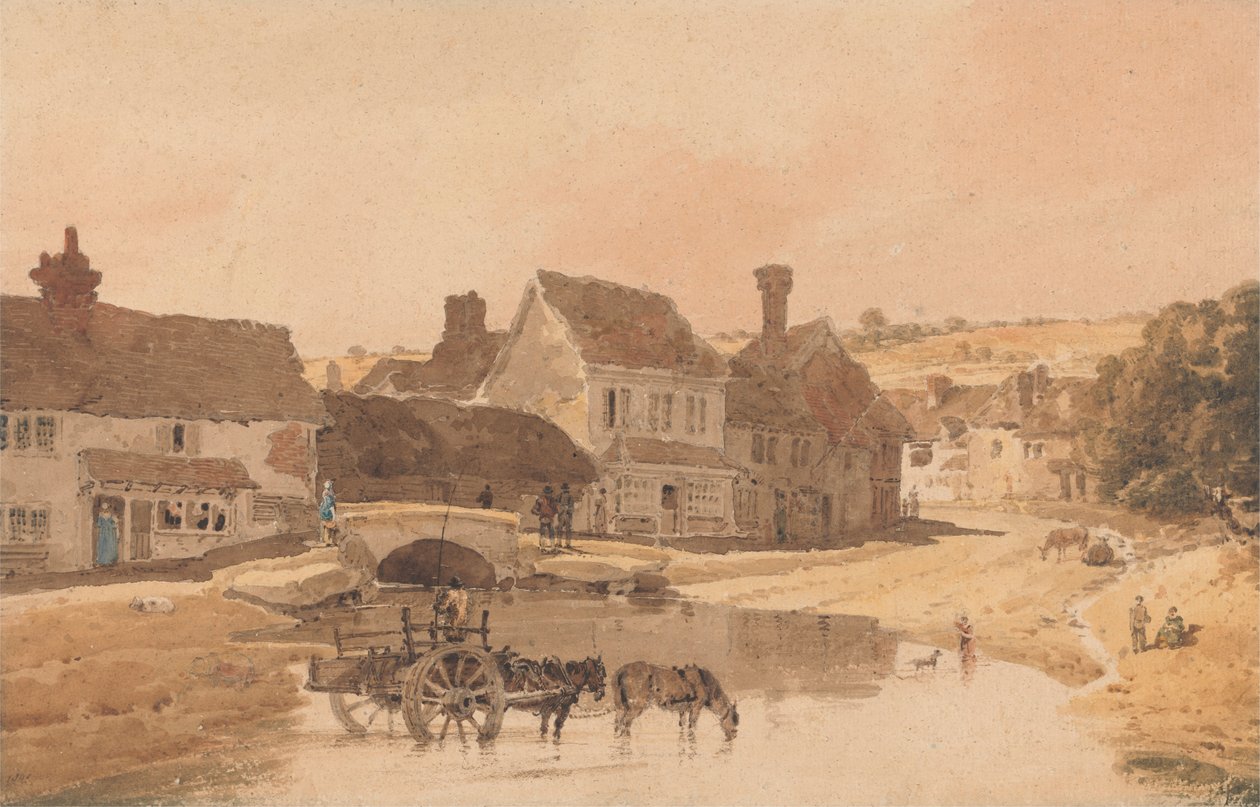 Il villaggio di Kirkstall, Yorkshire da Thomas Girtin