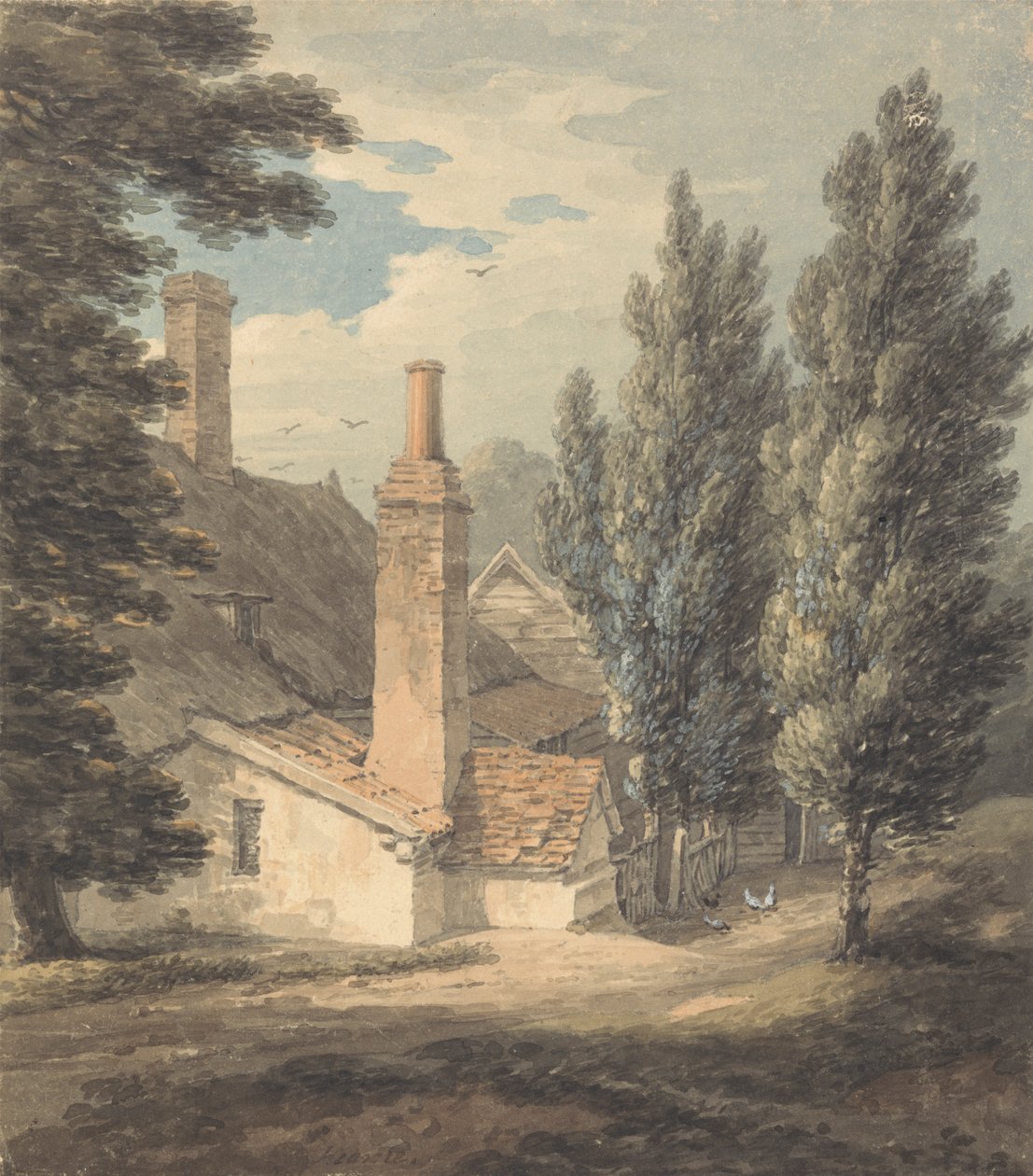 Il retro di una casa colonica da Thomas Hearne