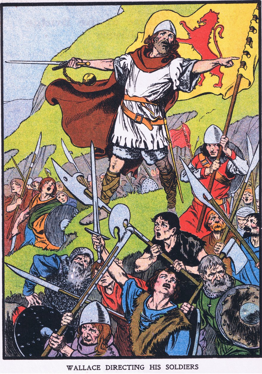 Wallace dirige i suoi soldati (litografia a colori) da Thomas Heath Robinson