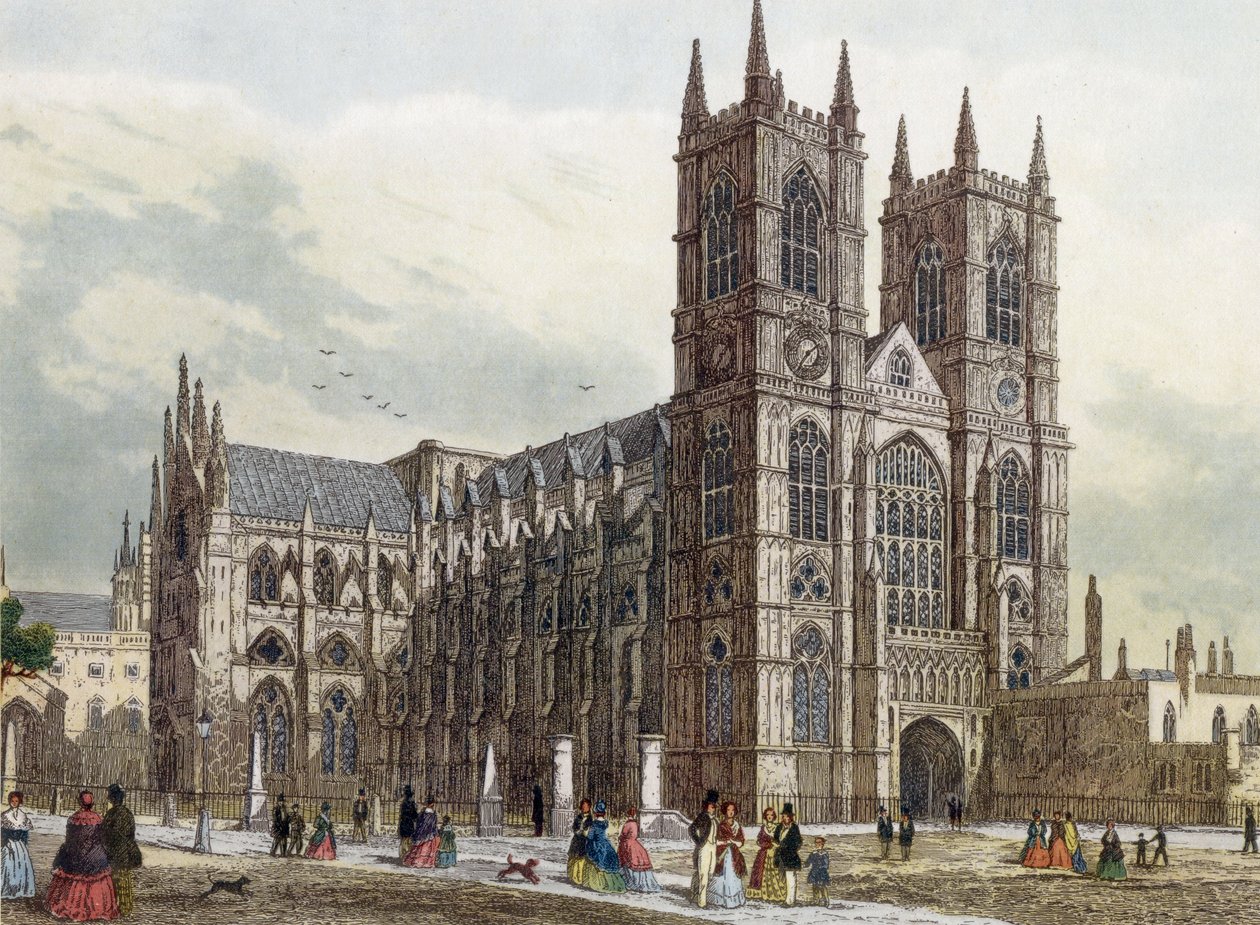 Londra: Abbazia di Westminster, c. 1840 da Thomas Hosmer Shepherd