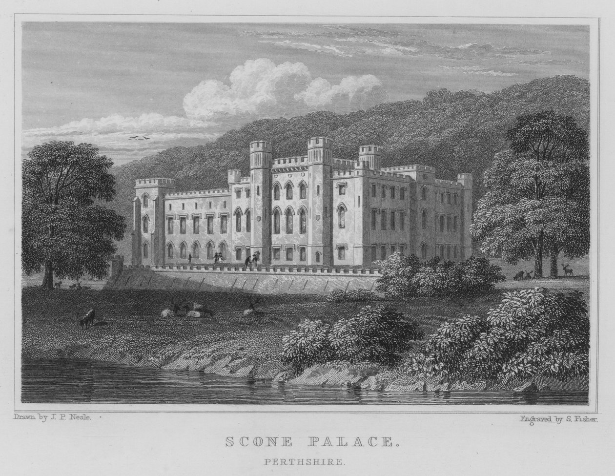 Palazzo di Scone, Perthshire da Thomas Hosmer Shepherd