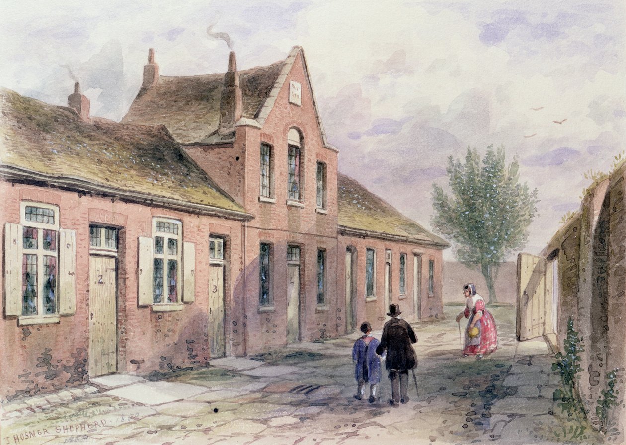 Case di carità di Witcher a Tothill Fields, 1850 da Thomas Hosmer Shepherd