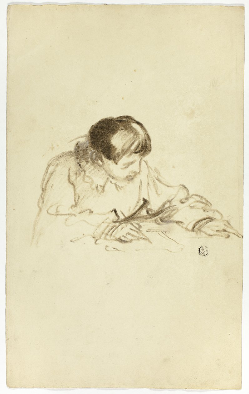 Ragazzo che scrive o disegna da Thomas Jones Barker