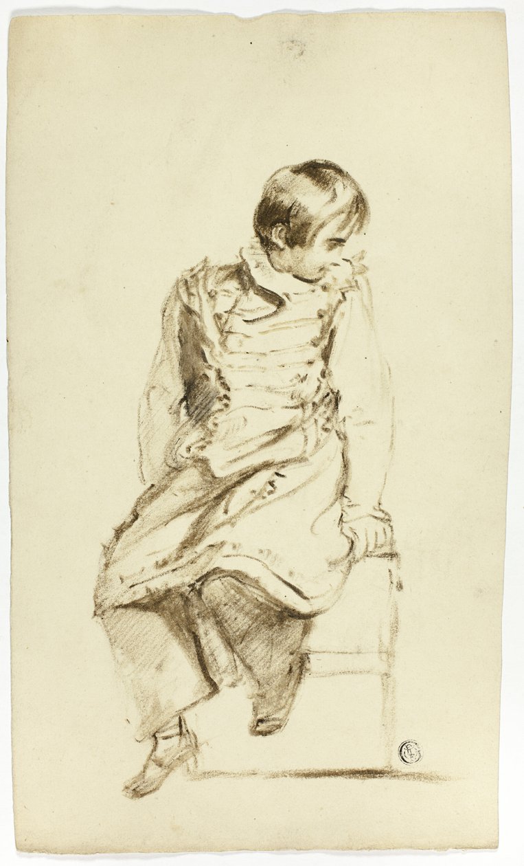 Ragazzo seduto, guardando di lato da Thomas Jones Barker