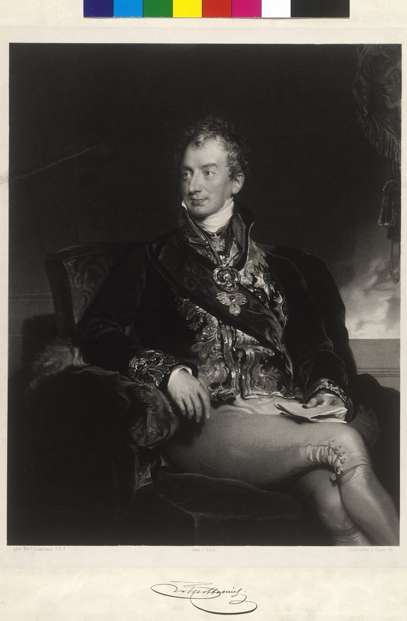 Clemente Wenzel Lothar principe von Metternich-Winneburg (litografia) da Thomas Lawrence