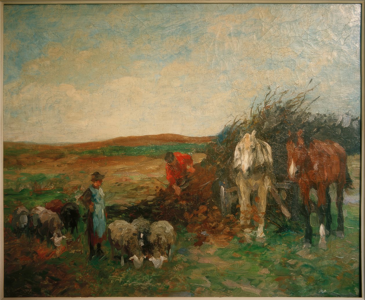 Carro di fascine e pecore da Thomas Ludwig Herbst