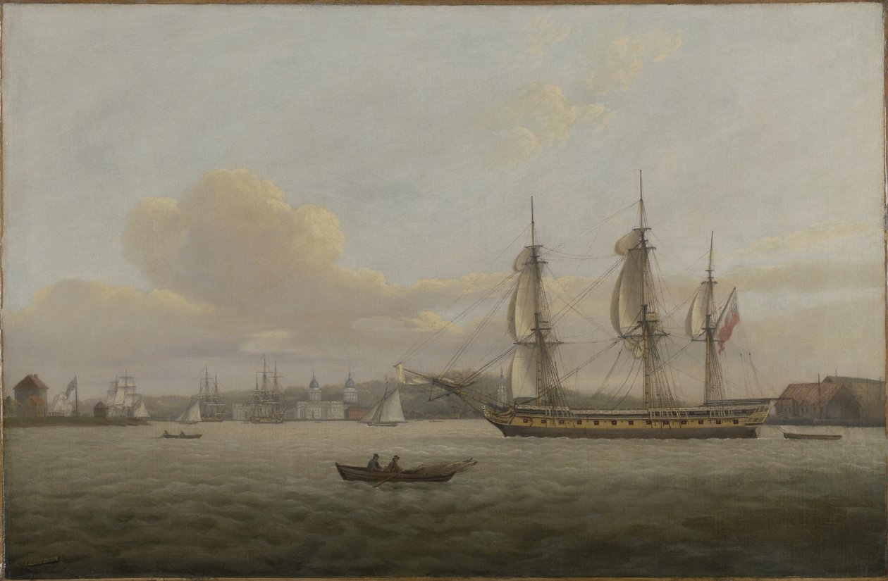 HMS "Pomone" al largo di Greenwich da Thomas Luny