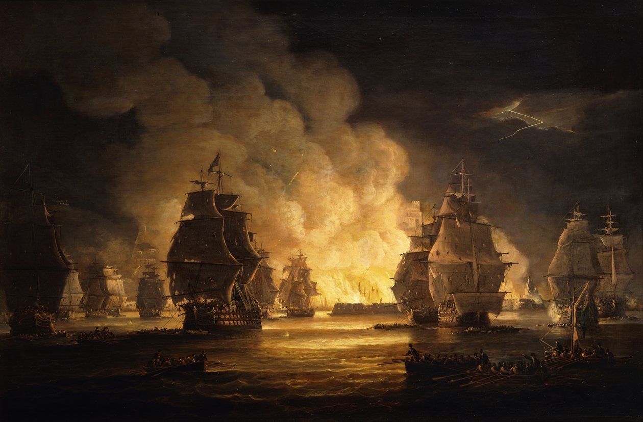 La battaglia di Algeri: il bombardamento, 1824 da Thomas Luny