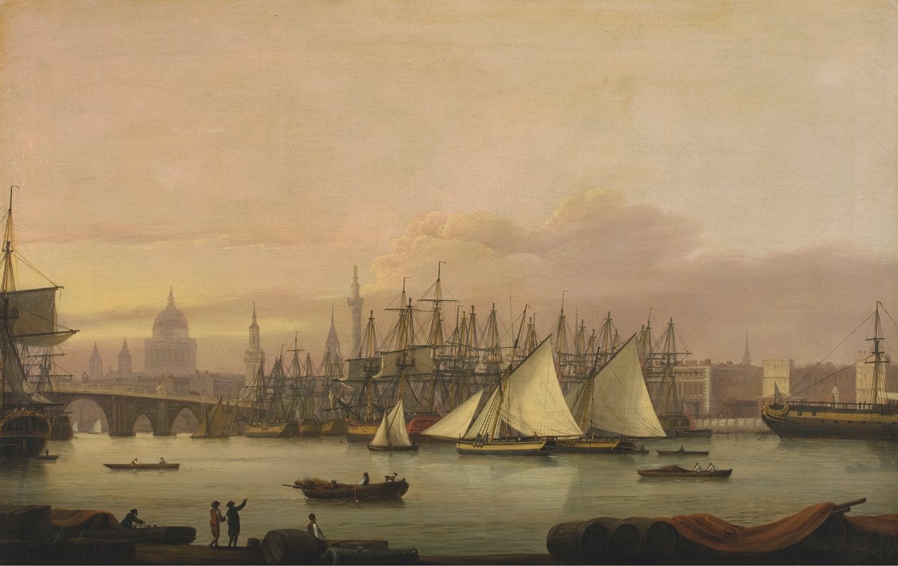 Il porto di Londra da Thomas Luny