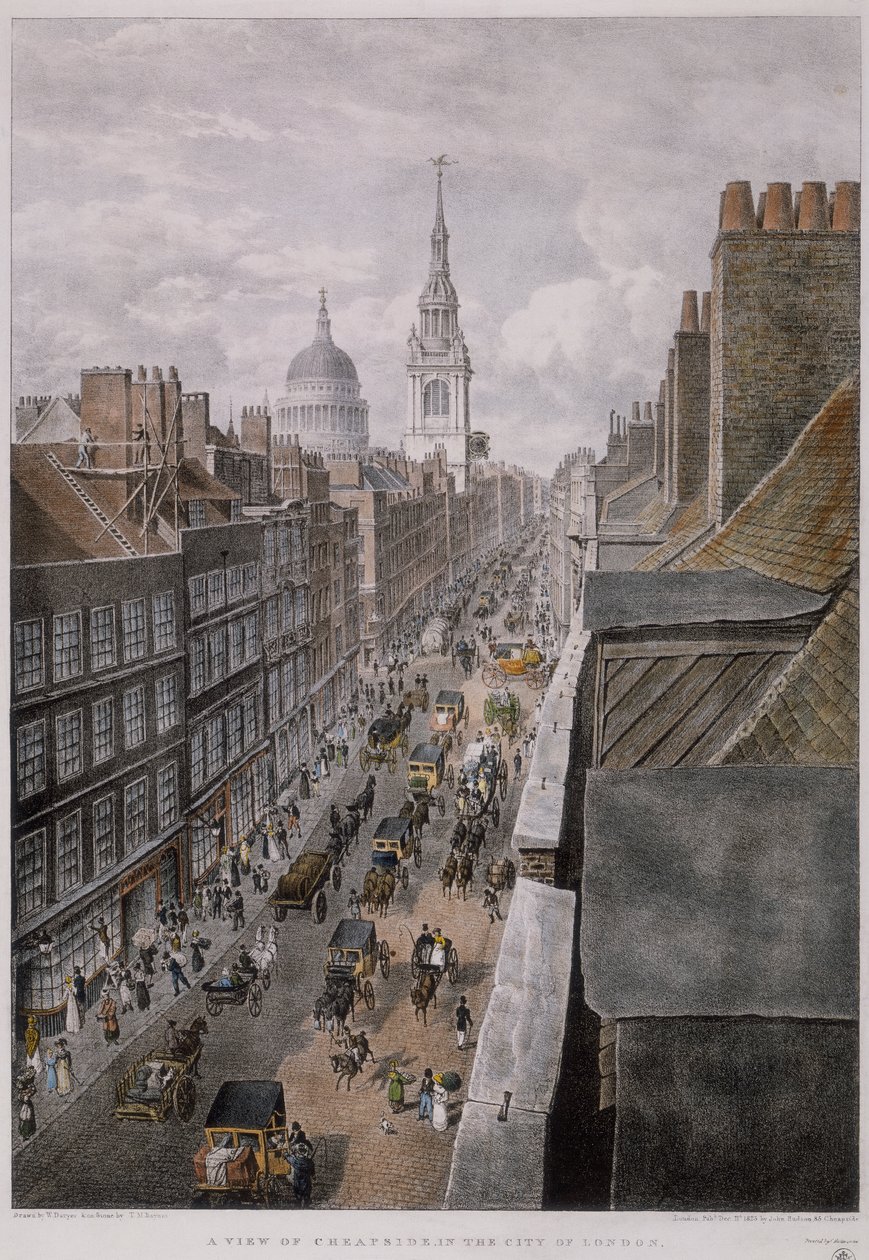 Cheapside, Londra, 1823 da Thomas Mann Baynes