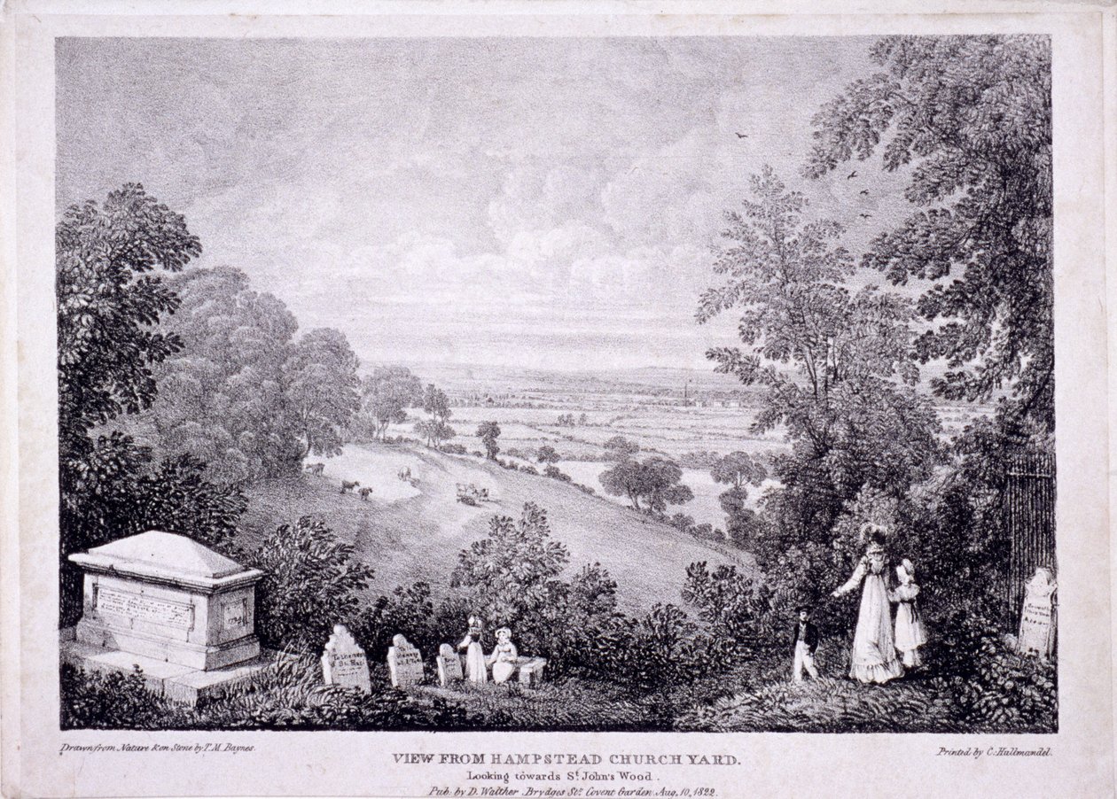 Vista generale di Hampstead, Londra, 1822 da Thomas Mann Baynes