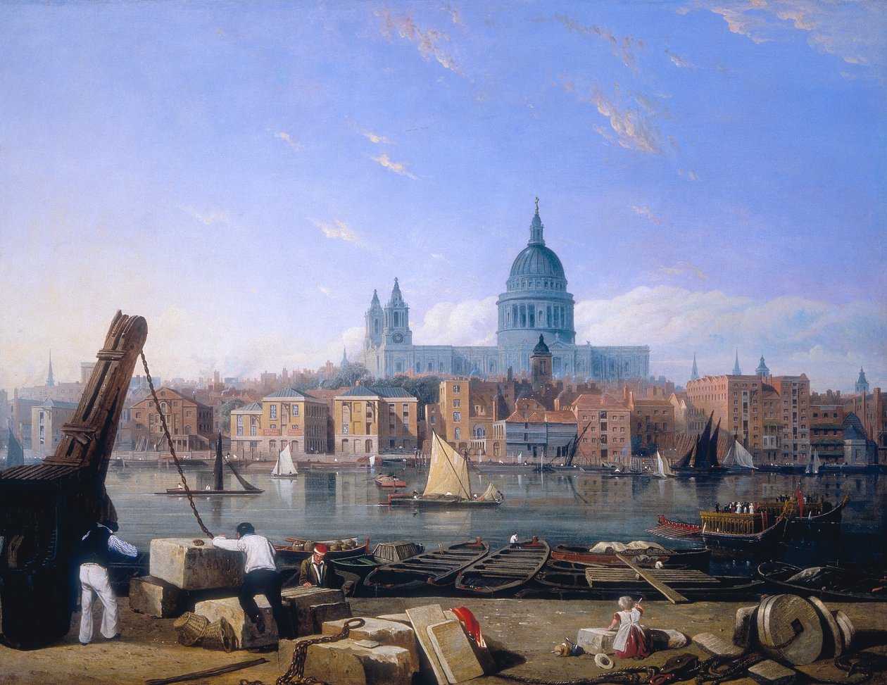 La città da Bankside, 1820s da Thomas Miles Richardson I