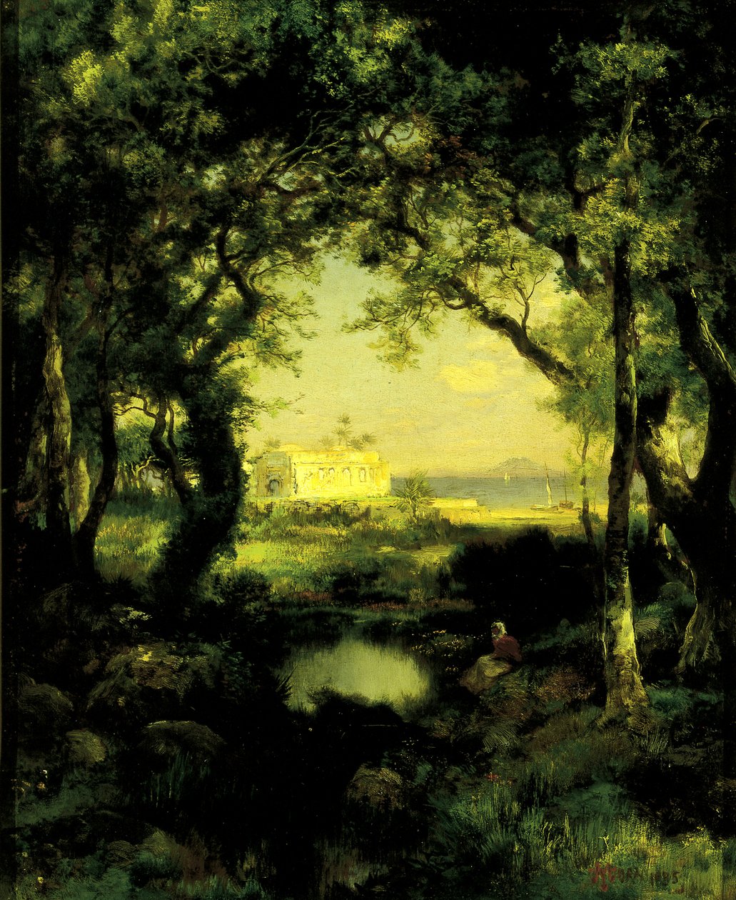 Una hacienda messicana, Lago Cuitzeo, 1885 da Thomas Moran