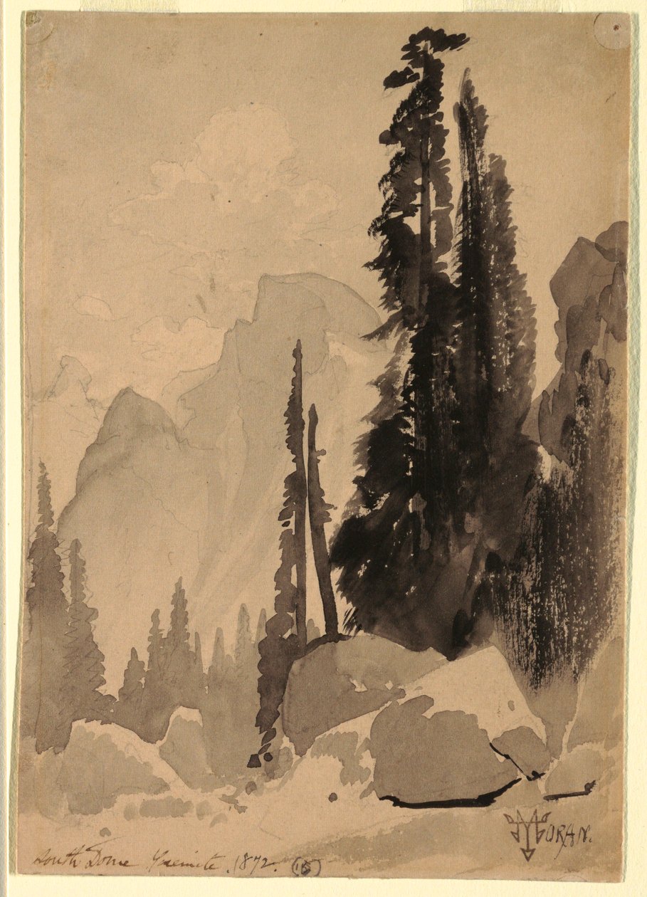 Disegno, Half Dome, Yosemite, 1872 da Thomas Moran
