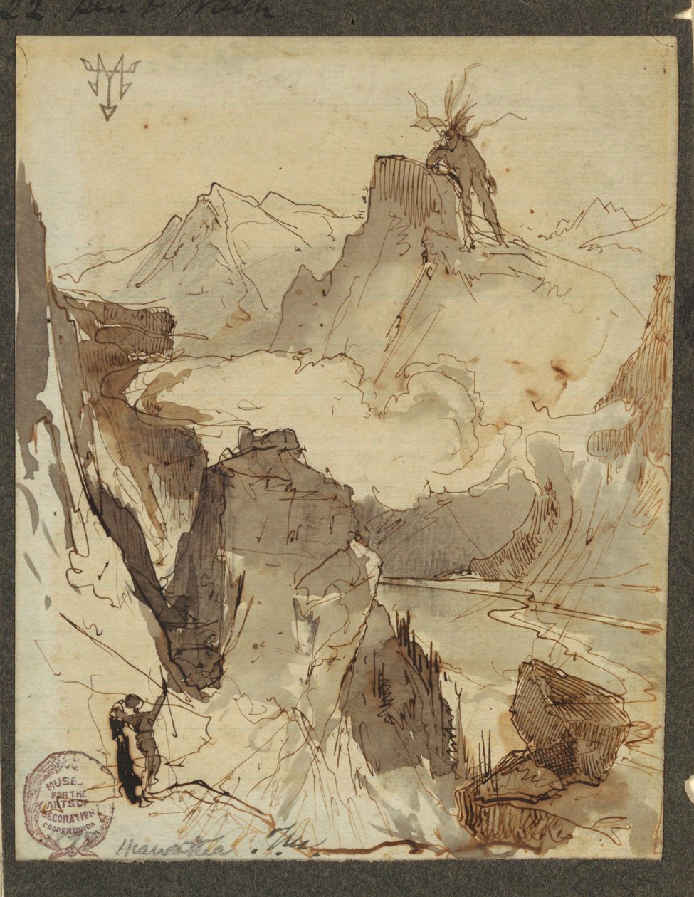 Disegno, Hiawatha vede Mudjekeewis, 1870-75 da Thomas Moran