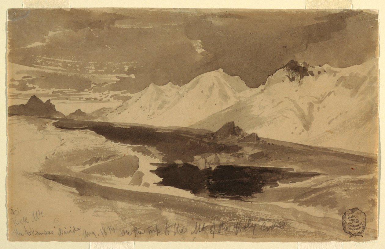 Disegno, The Arkansas Divide, agosto 1874 da Thomas Moran