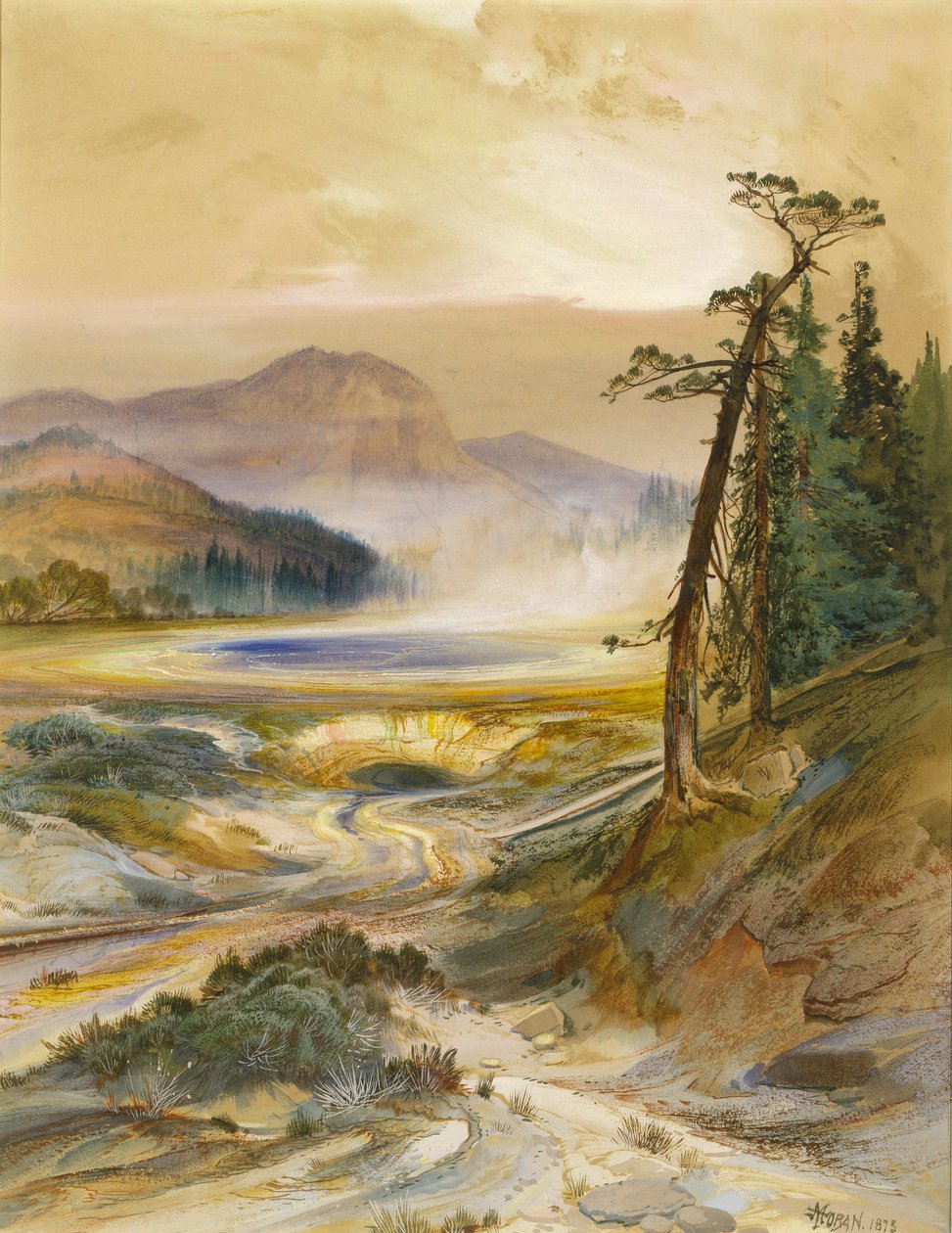 Geyser Excelsior, Parco di Yellowstone da Thomas Moran