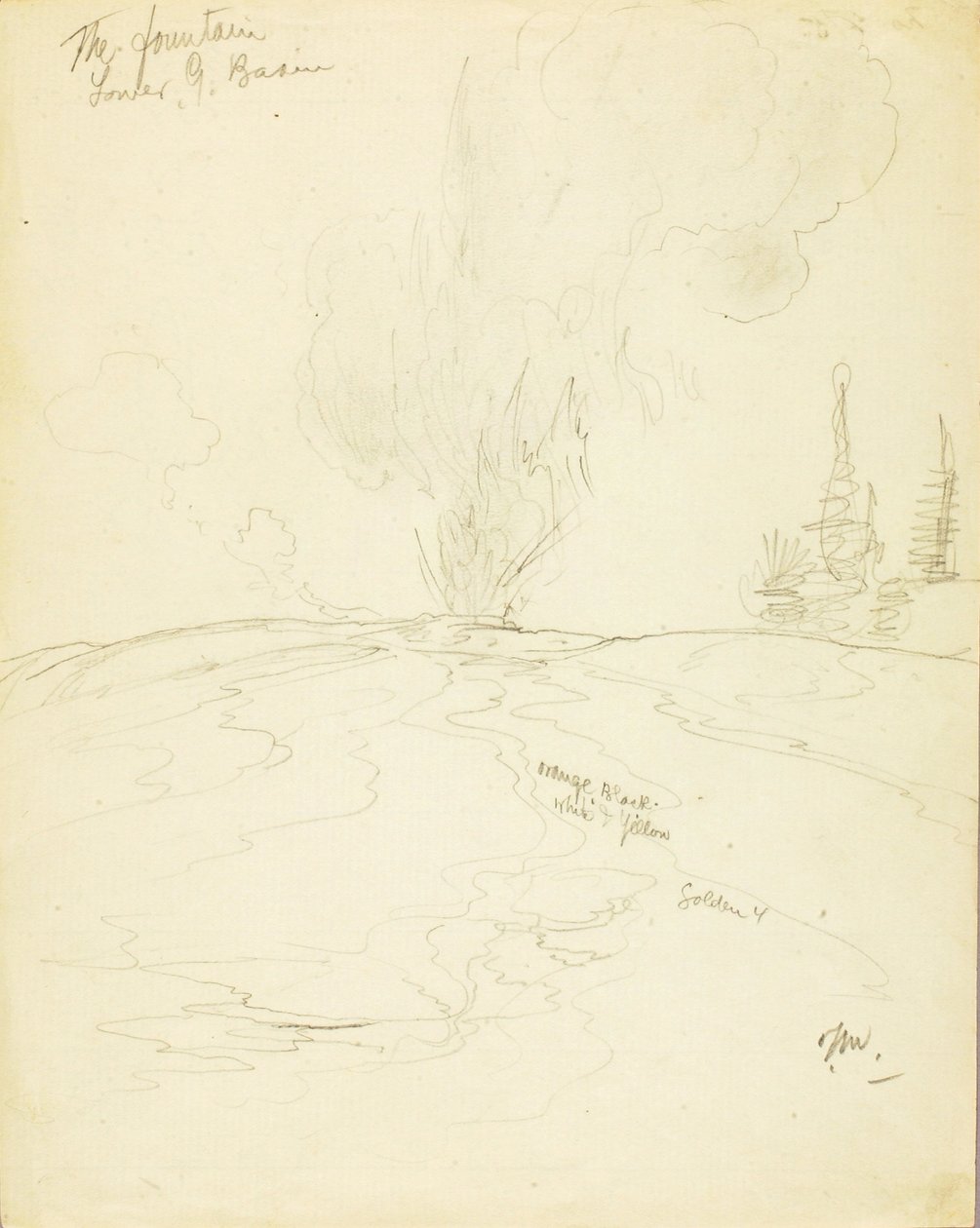 La fontana, Lower Geyser Basin, Yellowstone da Thomas Moran