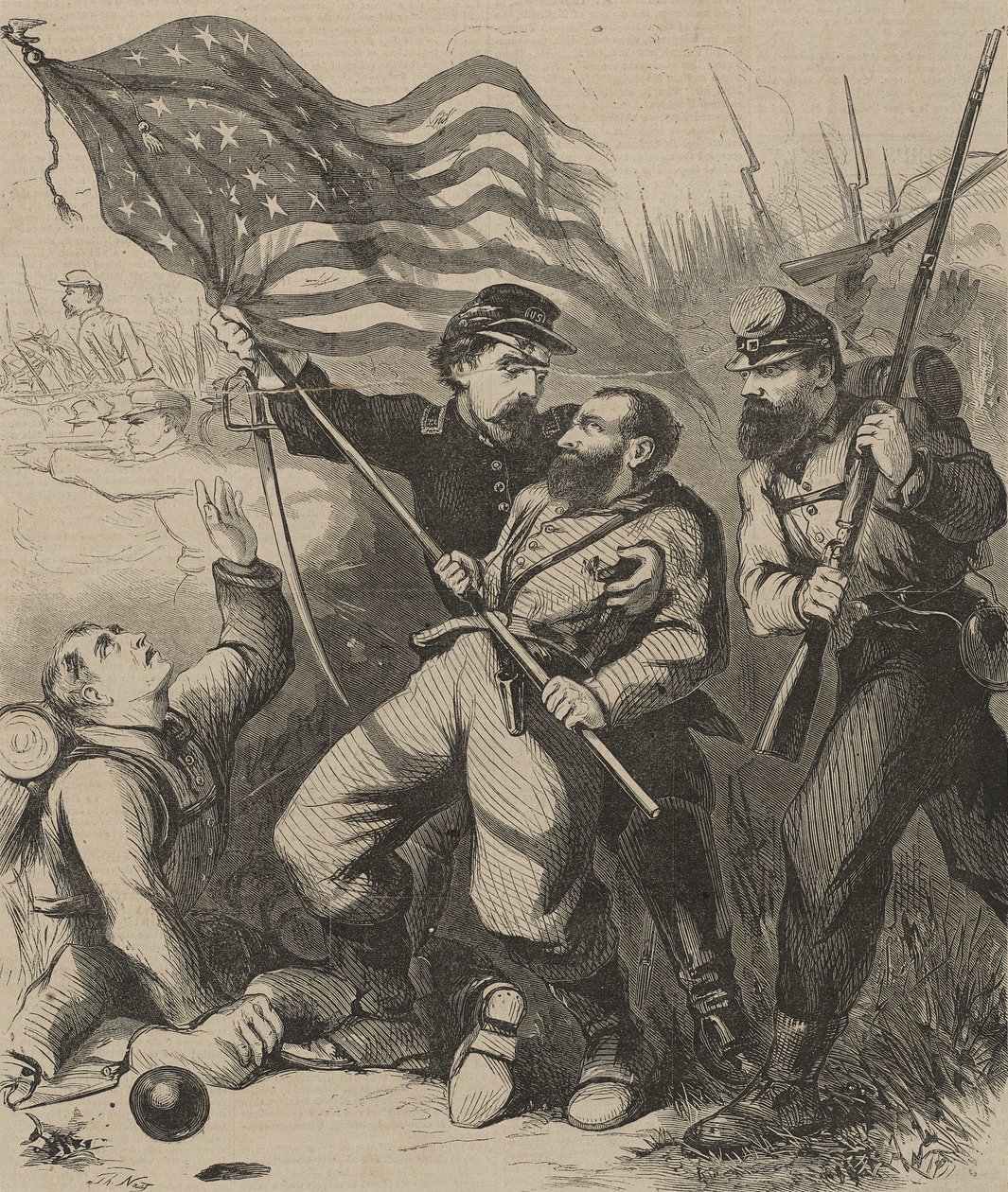 Un portabandiera galante da Thomas Nast