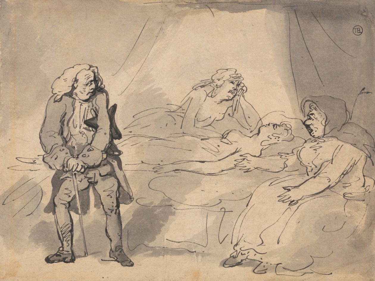 Scena di un letto di morte da Thomas Rowlandson
