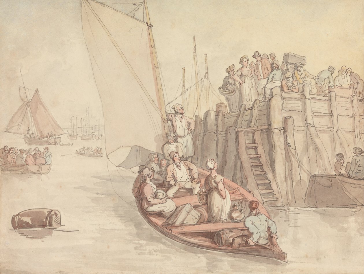Un molo ad Amsterdam (Versione A) da Thomas Rowlandson