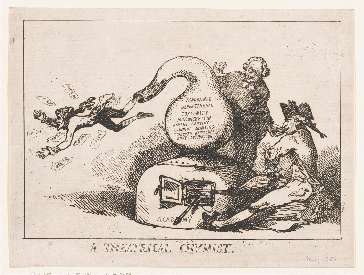 Un chimico teatrale da Thomas Rowlandson